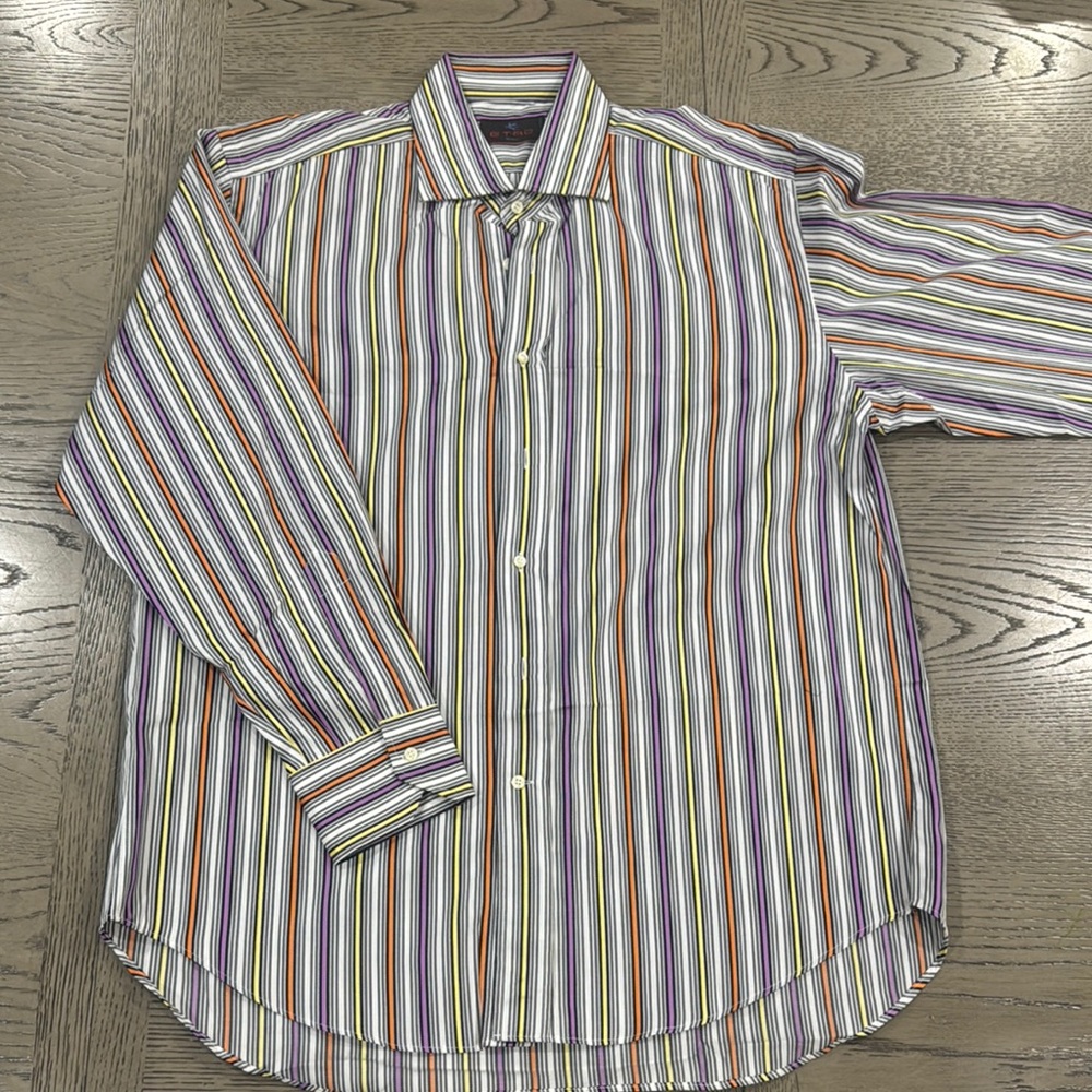 Etro Red and Orange Casual Button Down Shirt